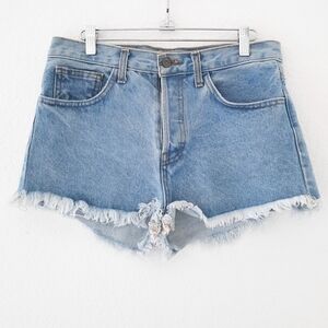 Brandy Melville John Galt Denim High-Waisted Button Fly Shorts M